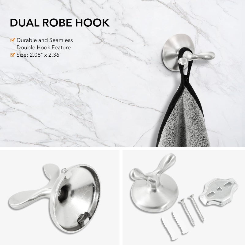 Xinwei Brushed Nickel 5 Piece Bathroom Hardware Set Towel Rack Set Adjustable Expandable Bathroom Accessory kit Towel Bar for Bath Wall Mounted - Image 5